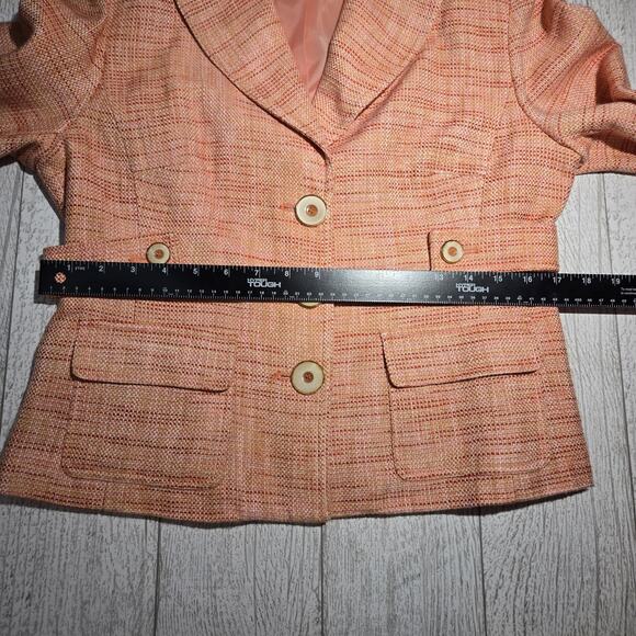 Nine & Company 'Tequila Sun' Melon 3-Button Tweed Suit Jacket 8 Schoolgirl NWT - Picture 8 of 8
